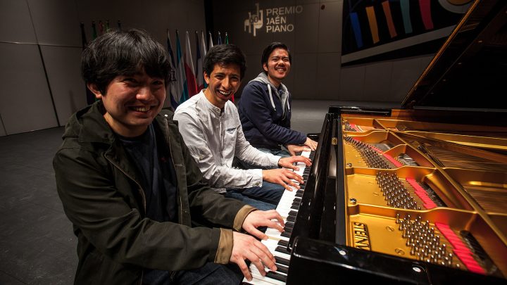 Jorge Nava Vásquez, Honggi Kim and Jin-Hyeon Lee, finalists of the 60th Jaén International Piano Competition
